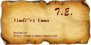 Timári Emma névjegykártya